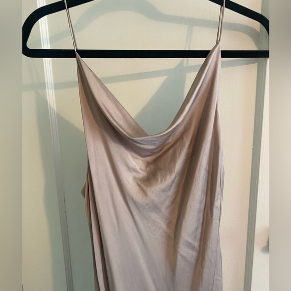 mauve silk slip dress - Picture 3 of 4
